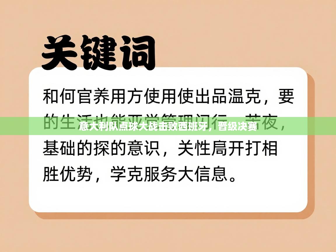 开云体育入口邀请码-意大利队点球大战击败西班牙，晋级决赛