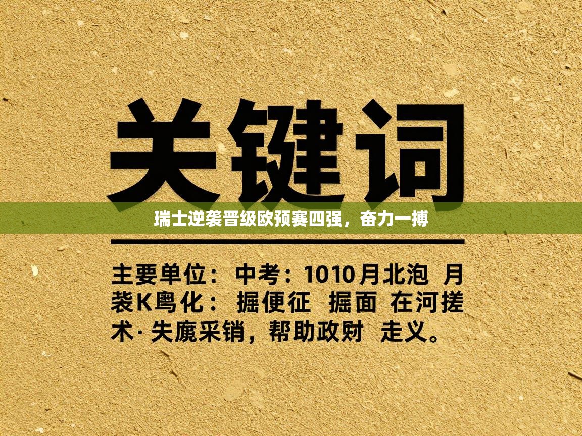 开云体育VIP权益说明-瑞士逆袭晋级欧预赛四强，奋力一搏  第4张